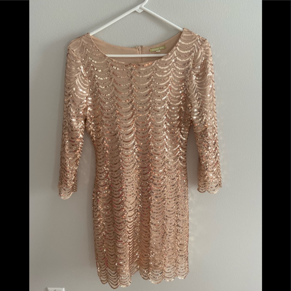 Gianni Bini Gold Sequined cocktail dress